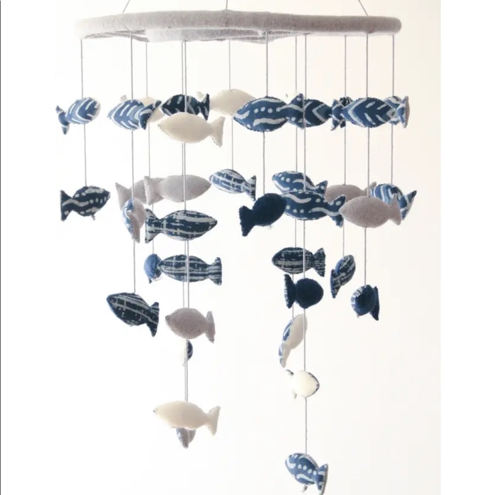 Fiona Walker felted wool fish mobile
